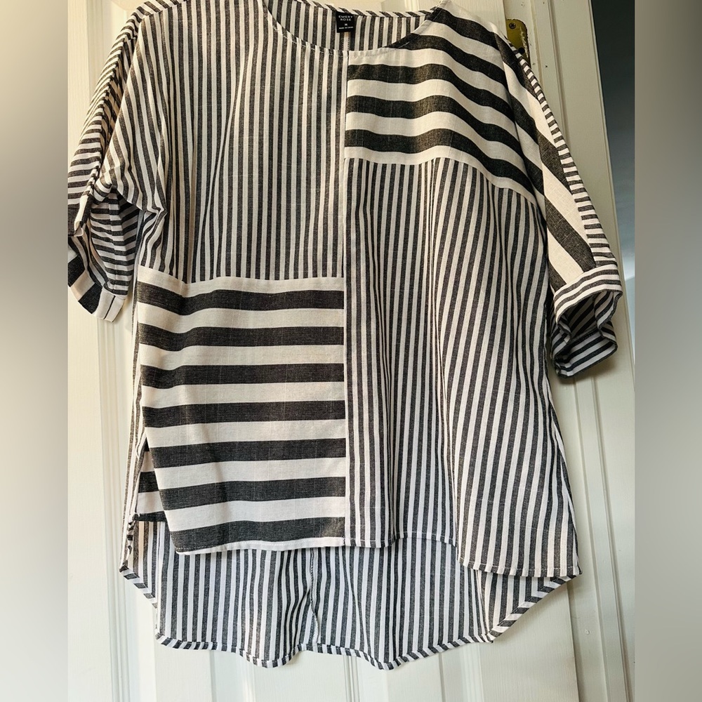 Gray and white stripped shirt